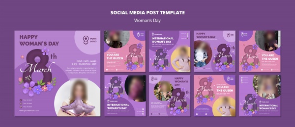 妇女节社交广告海报排版设计