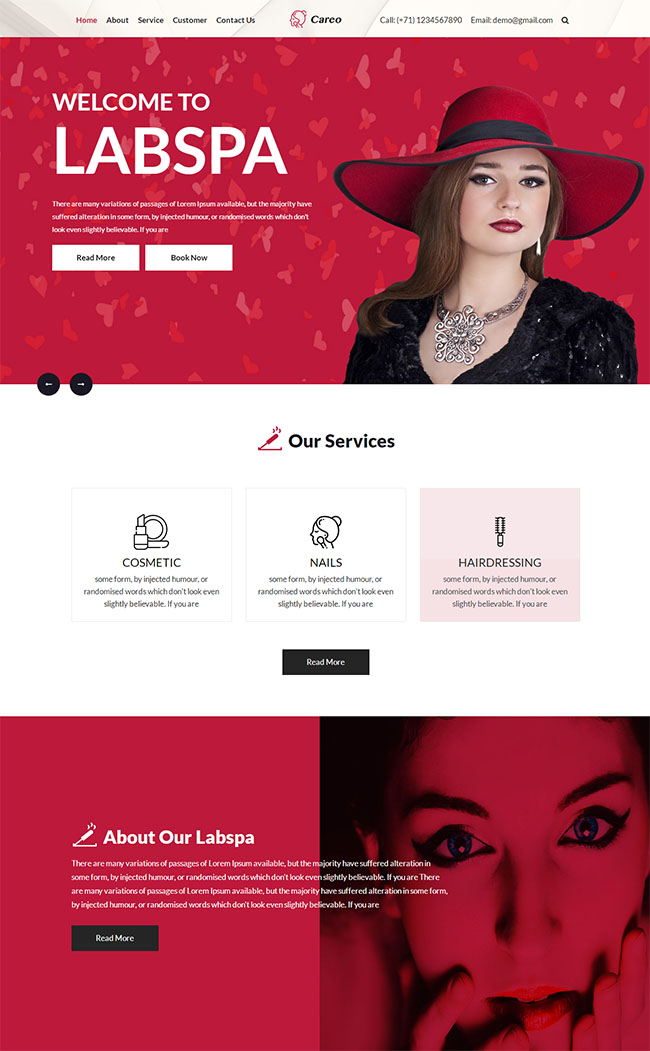 女性护肤品牌企业网站模板