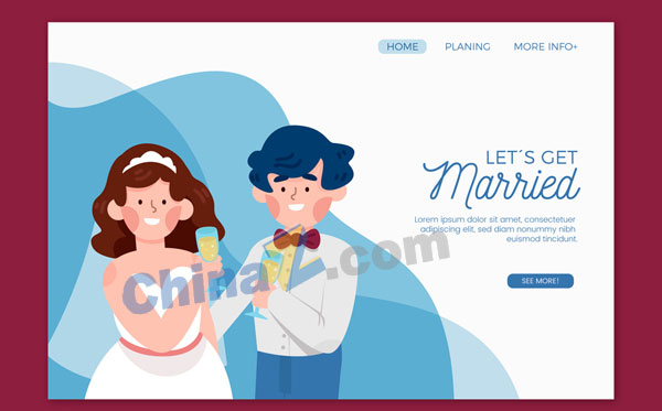 创意新人婚礼网站登陆界面
