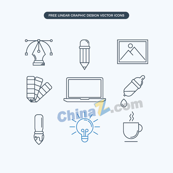 线性图形设计图标矢量