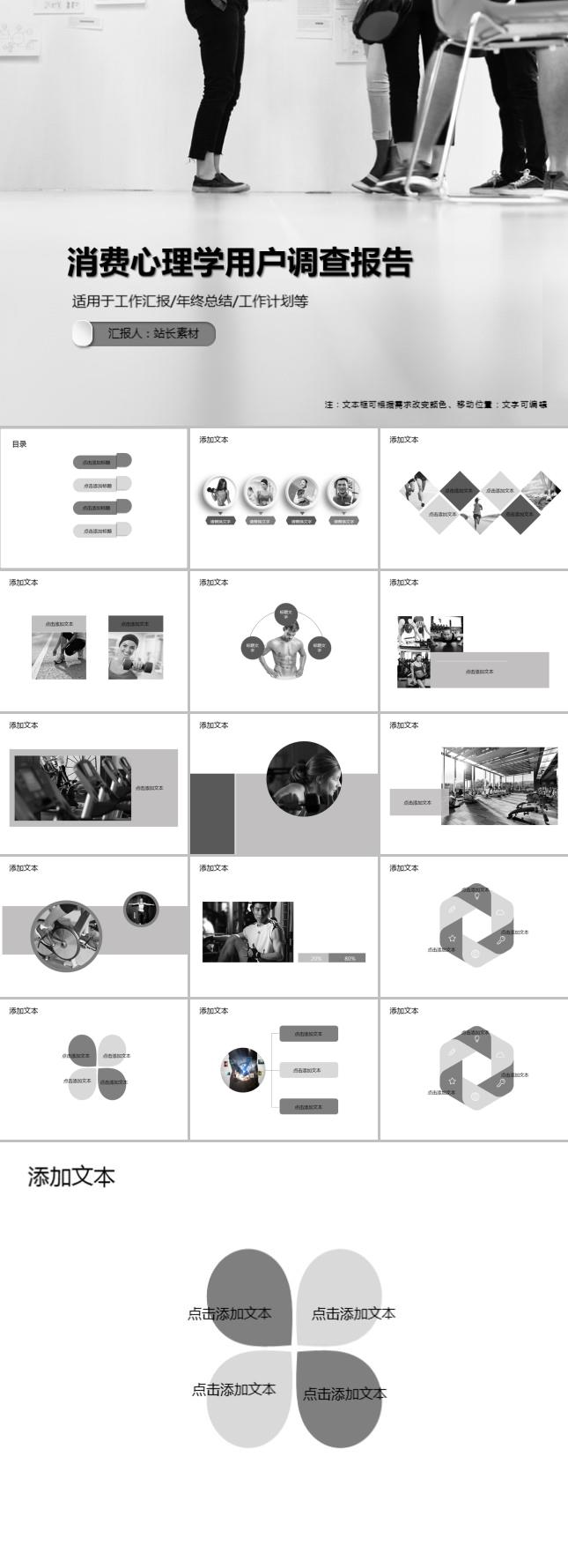 消费心理学用户调查报告PPT模板