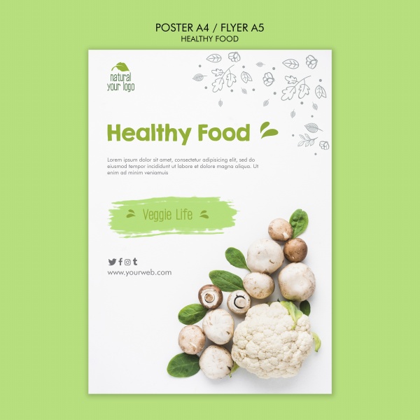 绿色健康食物PSD海报设计