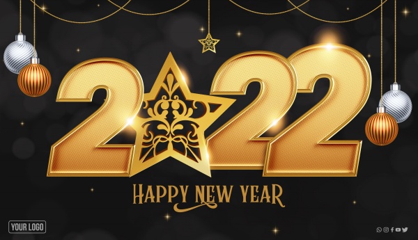 2022新年快乐PSD海报