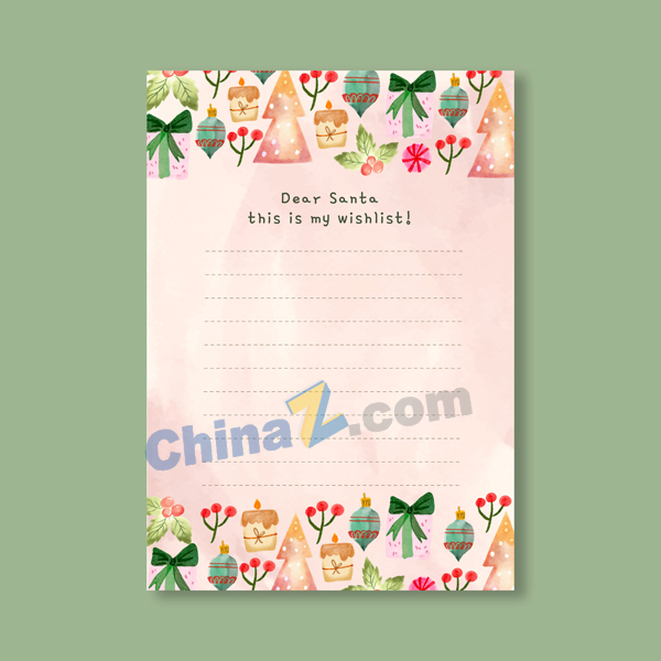 圣诞节手绘元素信纸