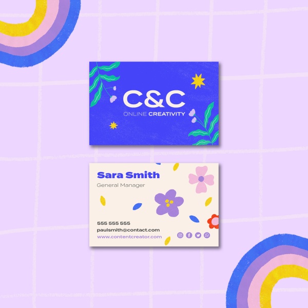 卡通可爱名片PSD模板