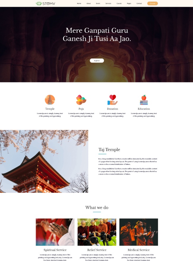 HTML5宗教寺庙祈福网站模板