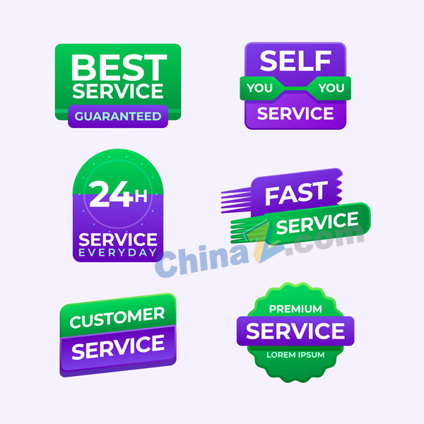 撞色服务标签矢量设计