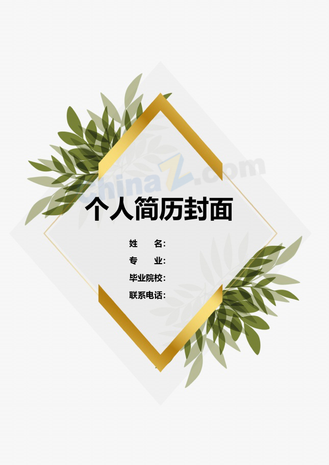 个人简历封面制作优秀模板
