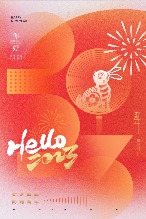 你好2023新年海报模板