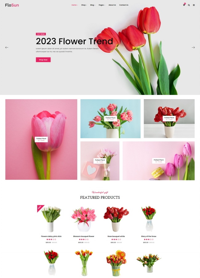 鲜花花艺花店HTML5网站模板