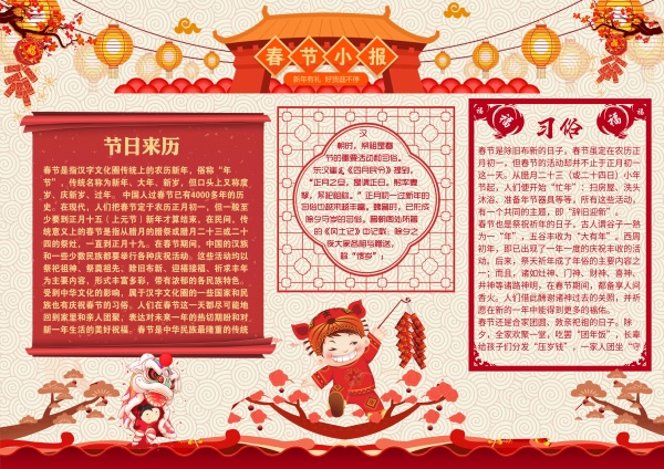 春节小报PSD免费素材