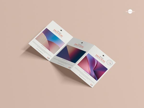 三折页画册样机模板