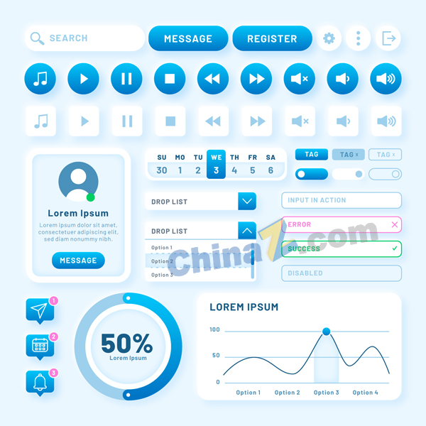 网页UI元素矢量素材