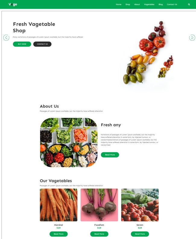 新鲜蔬菜店响应式网站模板