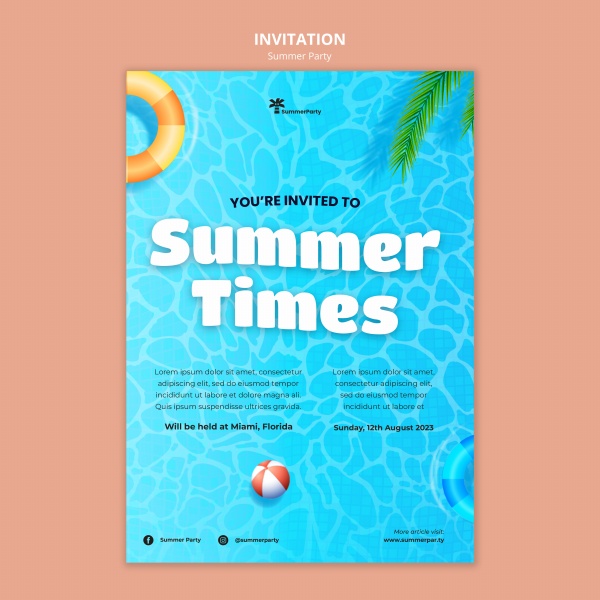 夏日时光派对海报设计