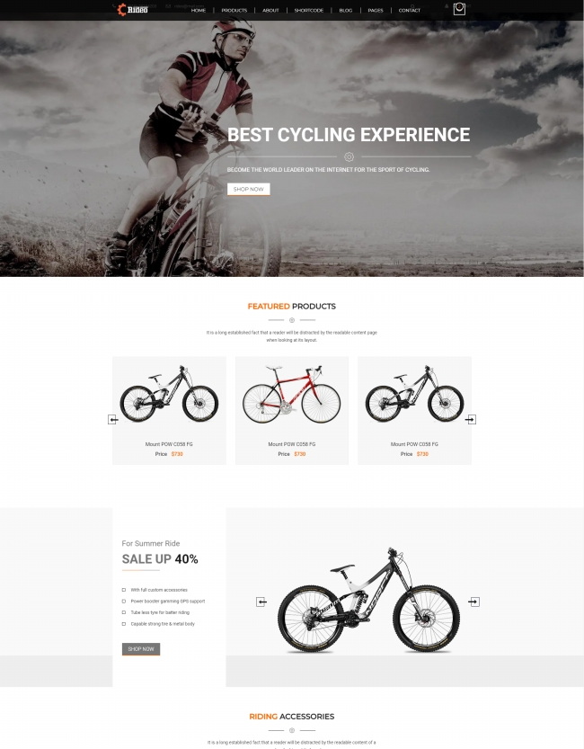 山地自行车电子商城网站模板