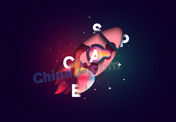 太空火箭矢量创意插图