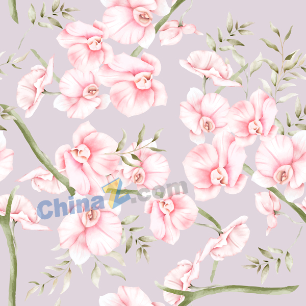 粉色水彩花卉矢量背景图