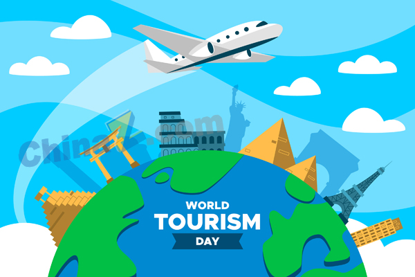 世界旅游日矢量插图海报