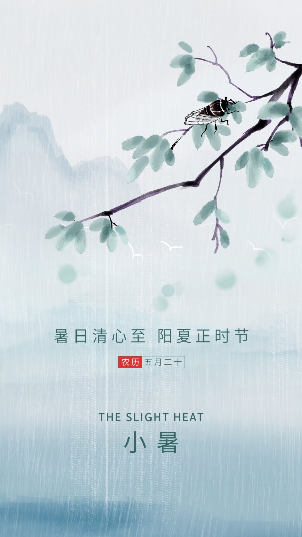 水墨国画风小暑节气海报