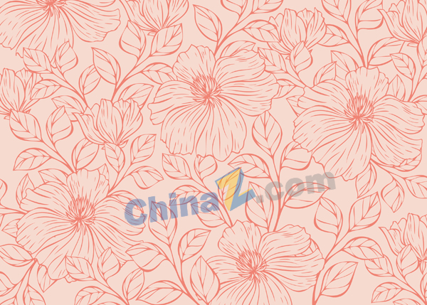 手绘花卉轮廓背景矢量图