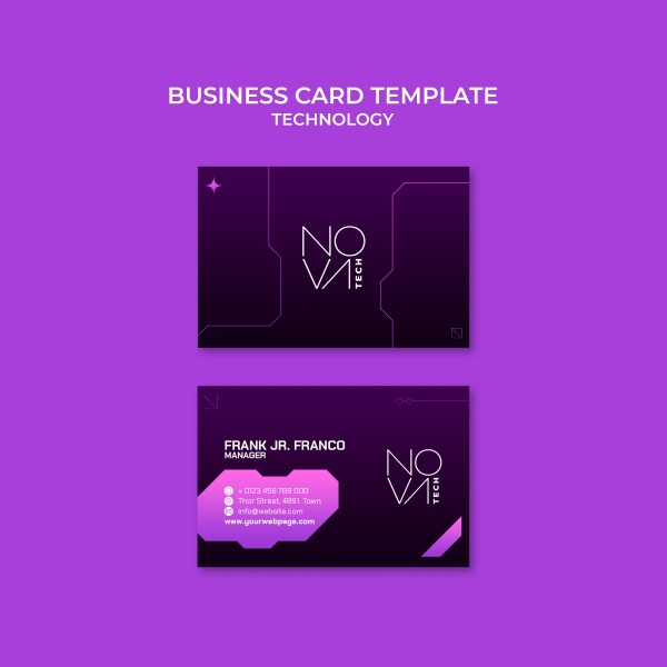 紫色质感名片源文件模板