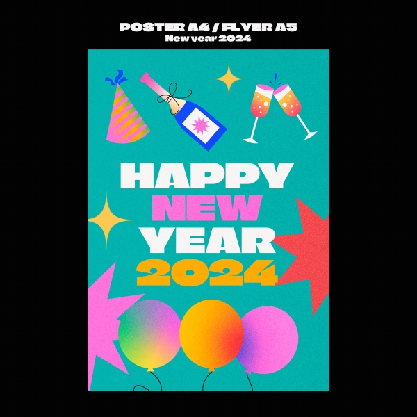 2024新年快乐广告海报设计