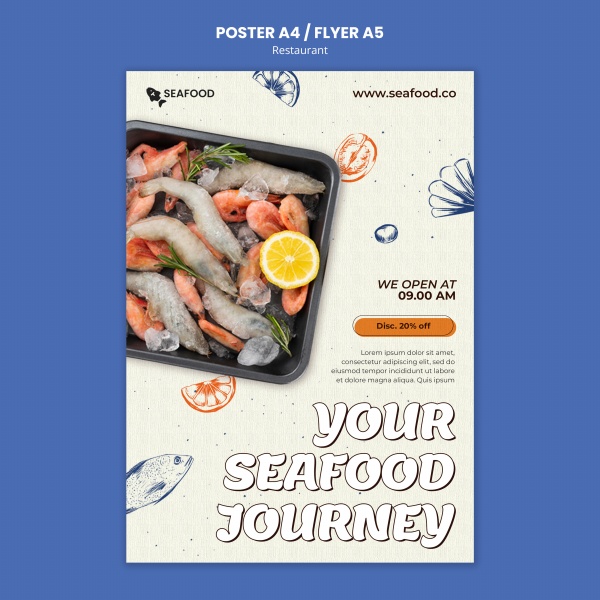 美食餐厅海报PSD模板