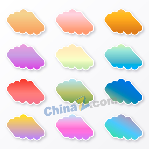 渐变色矢量标签设计素材