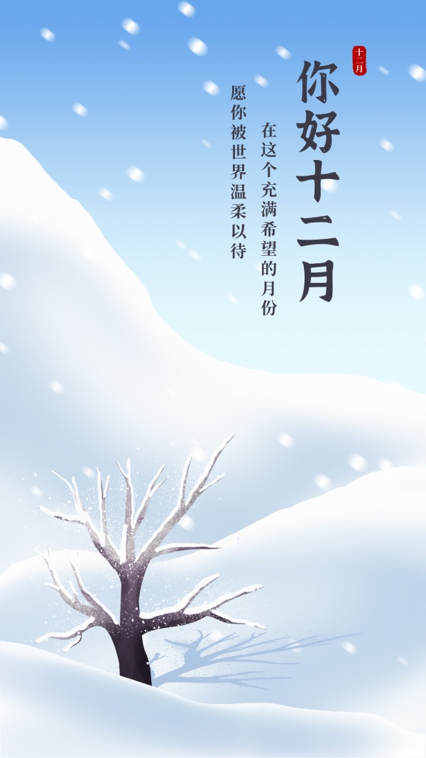 你好十二月朋友圈配图海报