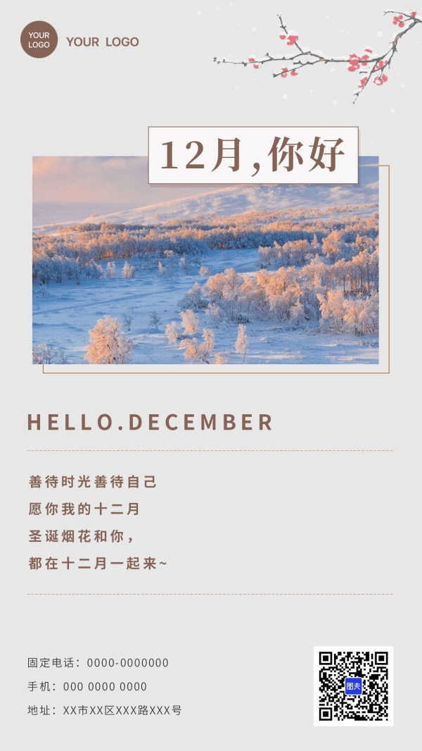 12月你好朋友圈配图模板