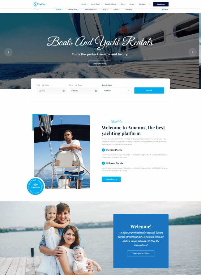 HTML5游艇租赁服务宣传网站模板
