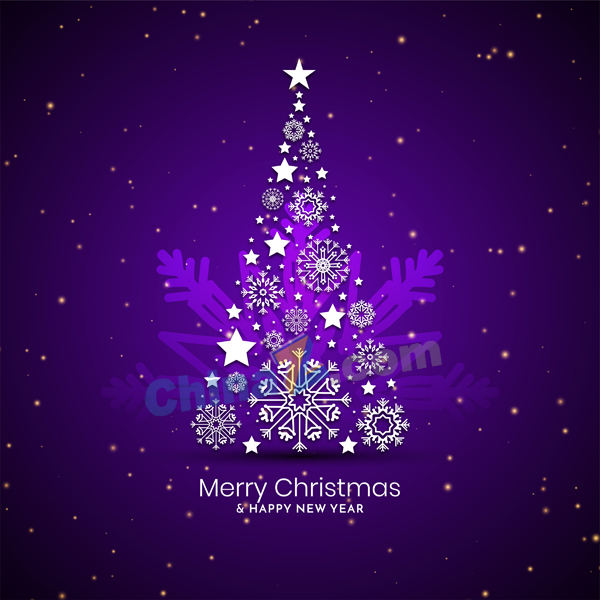 紫色圣诞节矢量海报设计