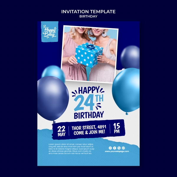 生日派对海报源文件模板