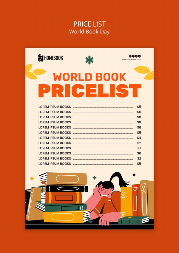 世界读书日书籍促销价目表