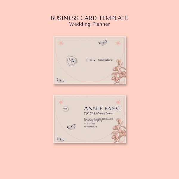 婚礼花艺师商务名片模板
