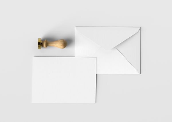 空白信封卡片印章样机分层素材