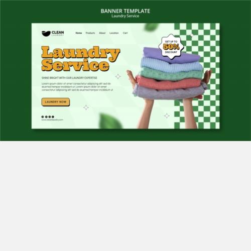 洗衣服务网页界面PSD分层素材
