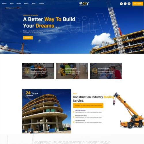 响应式工业建筑服务公司网站模板