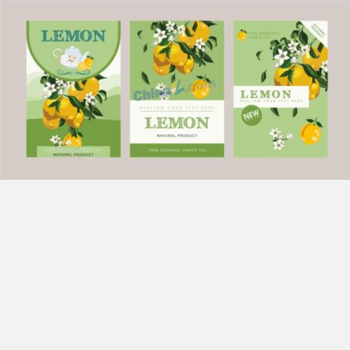 绿色清新柠檬产品包装设计矢量