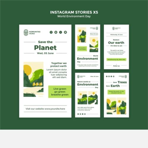 INS风格世界环境保护日宣传模板