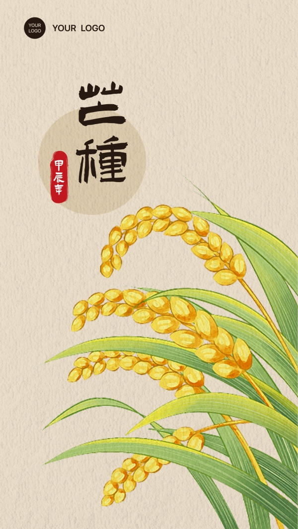 ps芒种节气插画海报设计