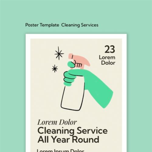 极简风格家政清洁服务海报设计