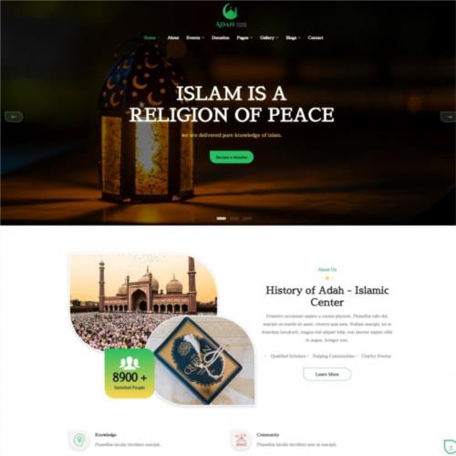 HTML5伊斯兰教社区服务网站模板