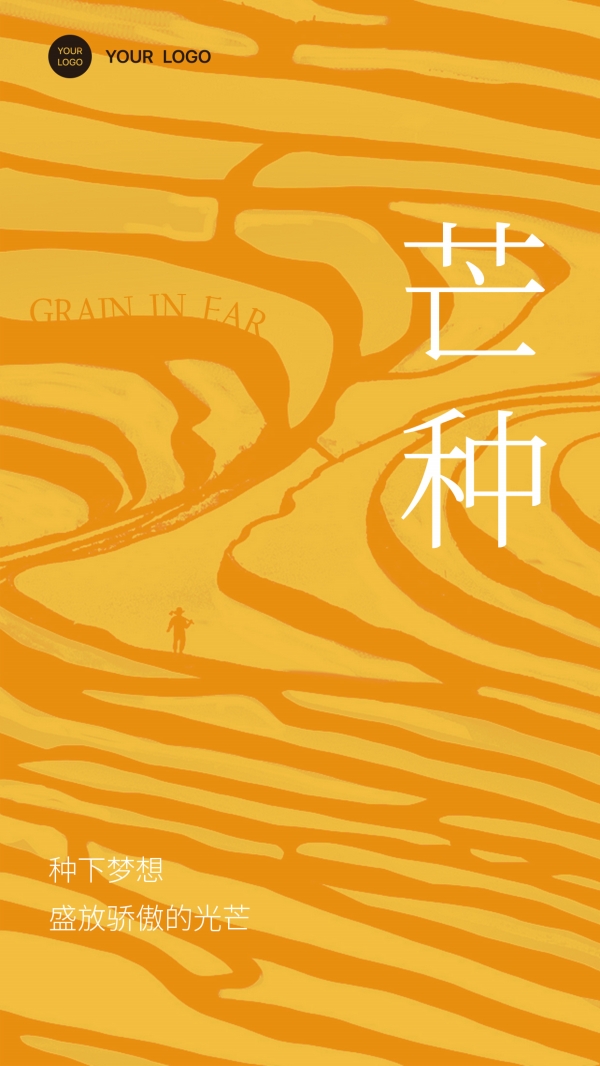 芒种主题插画海报ps素材
