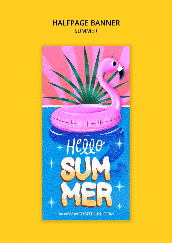 夏日竖版banner海报设计