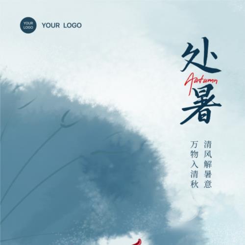 中国传统节气处暑海报模板