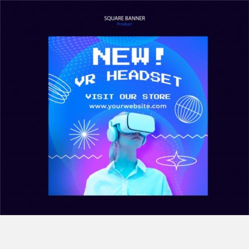 新款VR眼镜方形banner设计