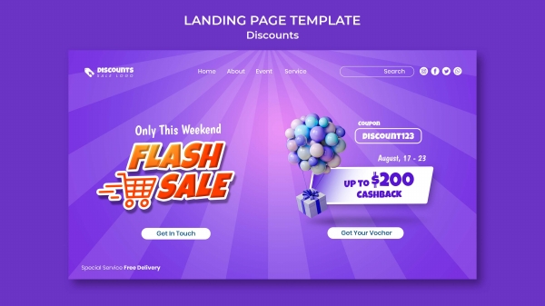 时尚促销登录页界面设计模板