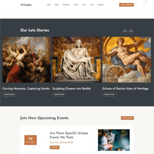 HTML5艺术品雕塑展览网站模板